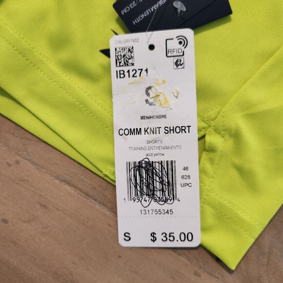 Reebok Shorts Comm Knit Athletic Training Acid Yellow IB1271 Mens‎ Small NEW NWT - Picture 8 of 13